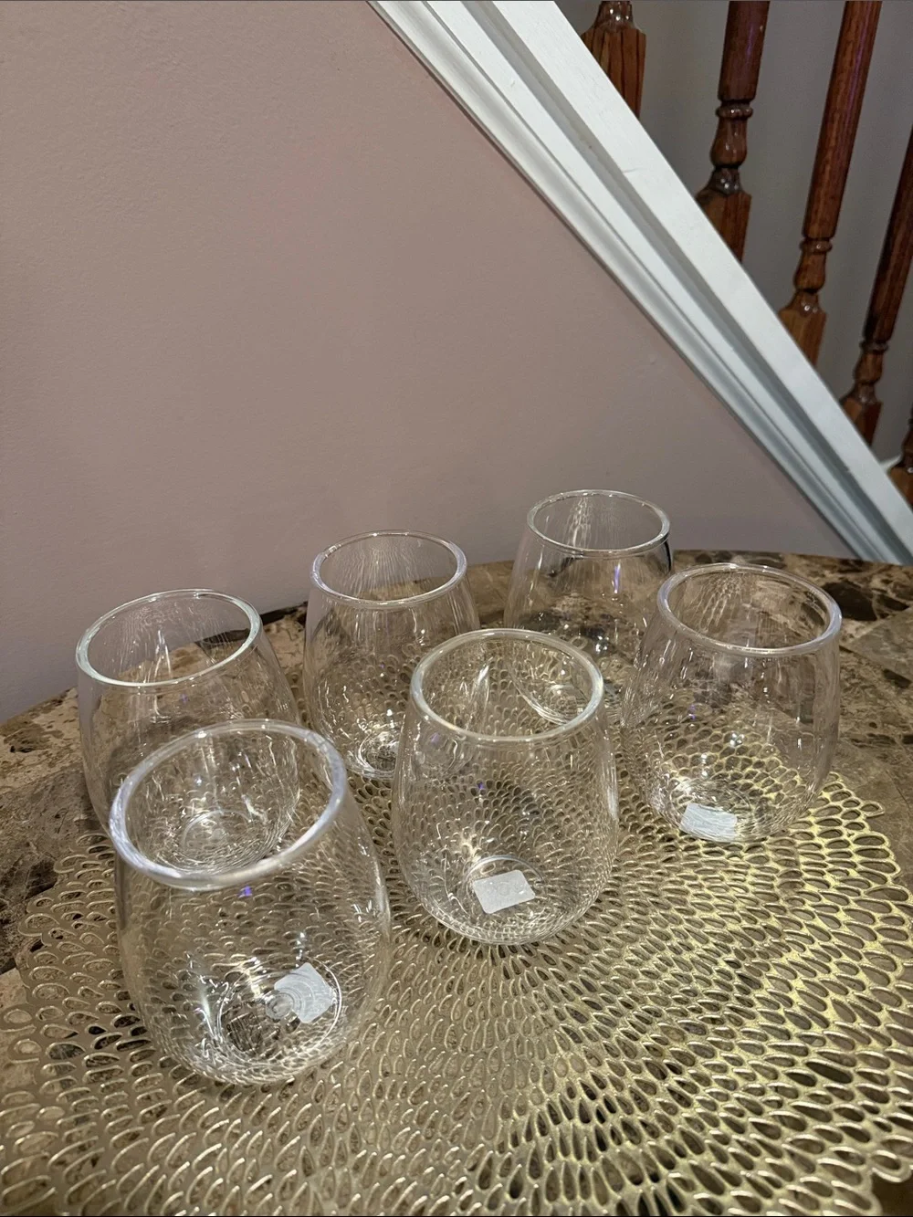 Crate&Barrel Aspen Acrylic Stemless Wine Glasses - Set of 6